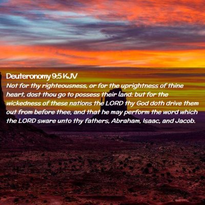 Picture 02 - Deuteronomy 9:5 KJV - Not for thy righteousness, or for the uprightness - Bible Verse Picture