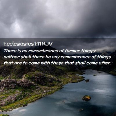 Picture 02 - Ecclesiastes 1:11 KJV - There is no remembrance of former things; neither - Bible Verse Picture