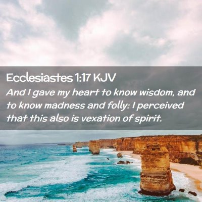 Picture 02 - Ecclesiastes 1:17 KJV - And I gave my heart to know wisdom, and to know - Bible Verse Picture