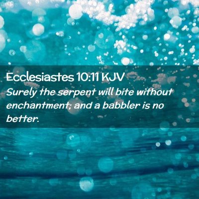 Picture 02 - Ecclesiastes 10:11 KJV - Surely the serpent will bite without enchantment; - Bible Verse Picture