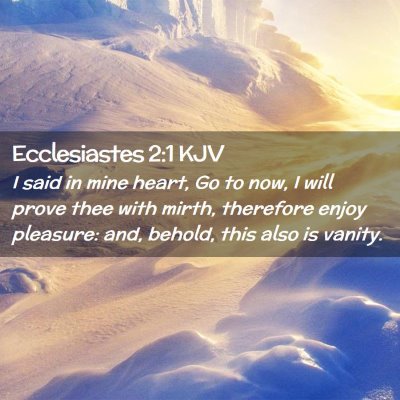 Picture 02 - Ecclesiastes 2:1 KJV - I said in mine heart, Go to now, I will prove - Bible Verse Picture