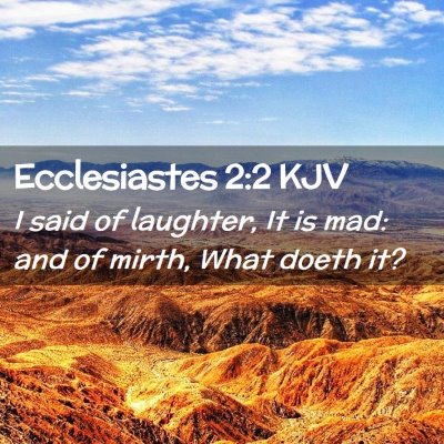 Picture 02 - Ecclesiastes 2:2 KJV - I said of laughter, It is mad: and of mirth, What - Bible Verse Picture