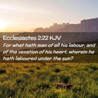 Picture 02 - Ecclesiastes 2:22 KJV - For what hath man of all his labour, and of the - Bible Verse Picture