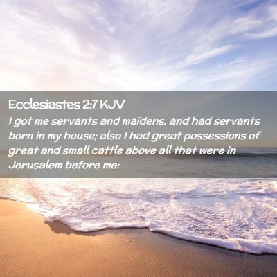 Picture 02 - Ecclesiastes 2:7 KJV - I got me servants and maidens, and had servants - Bible Verse Picture