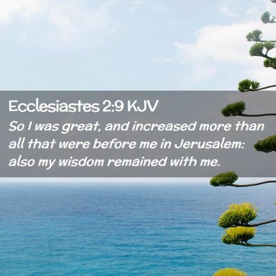 Picture 02 - Ecclesiastes 2:9 KJV - So I was great, and increased more than all that - Bible Verse Picture