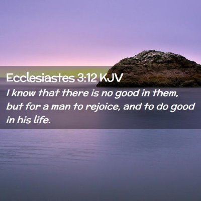Picture 02 - Ecclesiastes 3:12 KJV - I know that there is no good in them, but for a - Bible Verse Picture