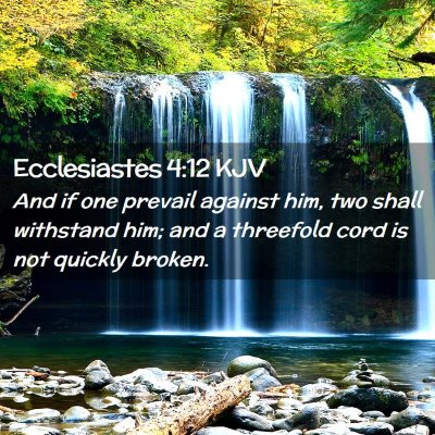 Picture 02 - Ecclesiastes 4:12 KJV - And if one prevail against him, two shall - Bible Verse Picture