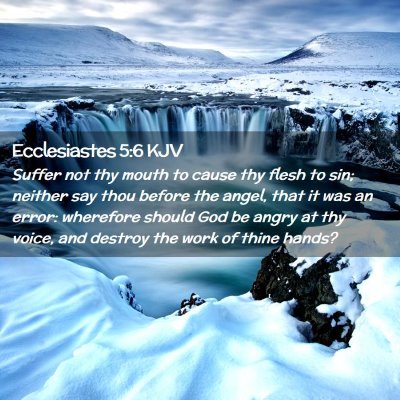 Picture 02 - Ecclesiastes 5:6 KJV - Suffer not thy mouth to cause thy flesh to sin; - Bible Verse Picture
