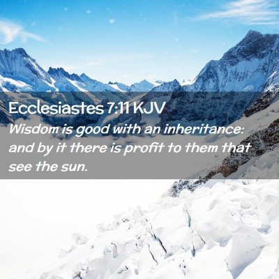 Picture 02 - Ecclesiastes 7:11 KJV - Wisdom is good with an inheritance: and by it - Bible Verse Picture