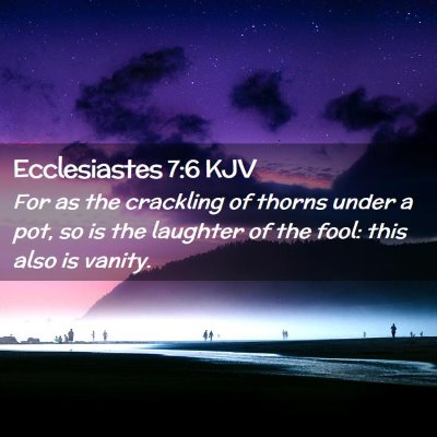 Picture 02 - Ecclesiastes 7:6 KJV - For as the crackling of thorns under a pot, so is - Bible Verse Picture