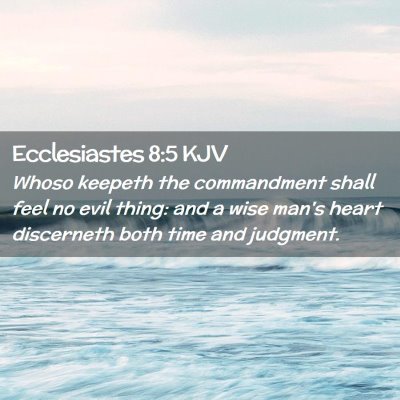 Picture 02 - Ecclesiastes 8:5 KJV - Whoso keepeth the commandment shall feel no evil - Bible Verse Picture