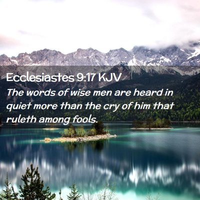 Picture 02 - Ecclesiastes 9:17 KJV - The words of wise men are heard in quiet more - Bible Verse Picture