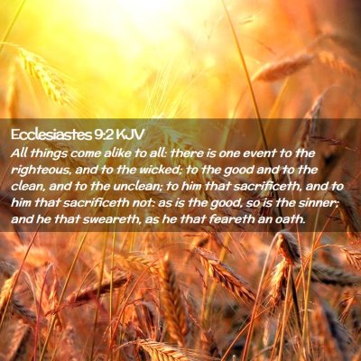 Picture 02 - Ecclesiastes 9:2 KJV - All things come alike to all: there is one event - Bible Verse Picture