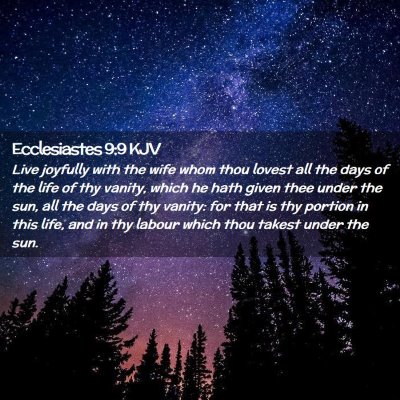 Picture 02 - Ecclesiastes 9:9 KJV - Live joyfully with the wife whom thou lovest all - Bible Verse Picture