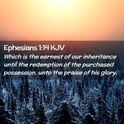 Picture 02 - Ephesians 1:14 KJV - Which is the earnest of our inheritance until the - Bible Verse Picture