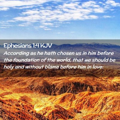 Picture 02 - Ephesians 1:4 KJV - According as he hath chosen us in him before the - Bible Verse Picture