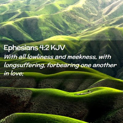 Picture 02 - Ephesians 4:2 KJV - With all lowliness and meekness, with - Bible Verse Picture