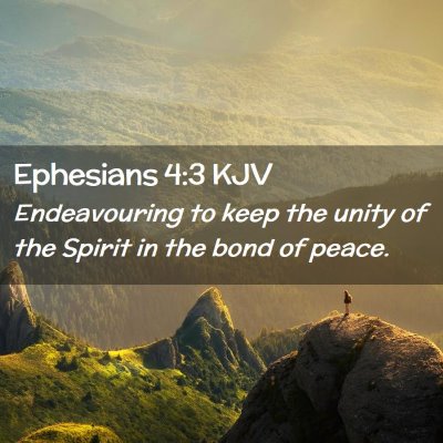 Picture 02 - Ephesians 4:3 KJV - Endeavouring to keep the unity of the Spirit in - Bible Verse Picture