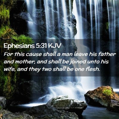 Picture 02 - Ephesians 5:31 KJV - For this cause shall a man leave his father and - Bible Verse Picture