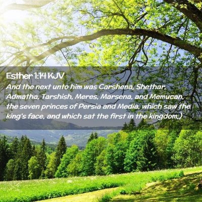 Picture 02 - Esther 1:14 KJV - And the next unto him was Carshena, Shethar, - Bible Verse Picture