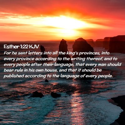 Picture 02 - Esther 1:22 KJV - For he sent letters into all the king's - Bible Verse Picture