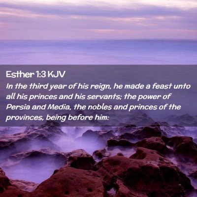Picture 02 - Esther 1:3 KJV - In the third year of his reign, he made a feast - Bible Verse Picture