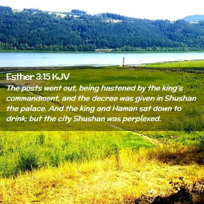 Picture 02 - Esther 3:15 KJV - The posts went out, being hastened by the king's - Bible Verse Picture