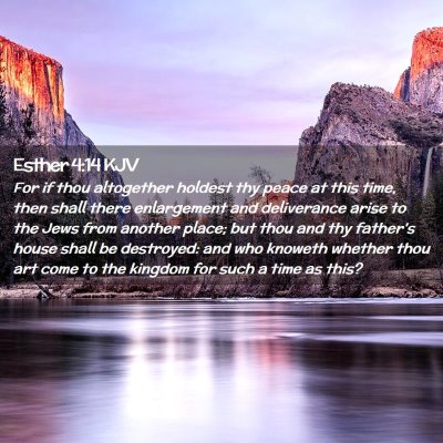 Picture 02 - Esther 4:14 KJV - For if thou altogether holdest thy peace at this - Bible Verse Picture