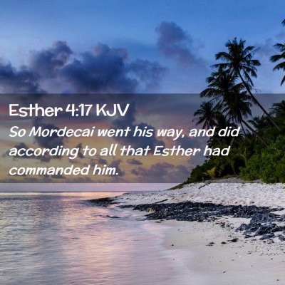 Picture 02 - Esther 4:17 KJV - So Mordecai went his way, and did according to - Bible Verse Picture