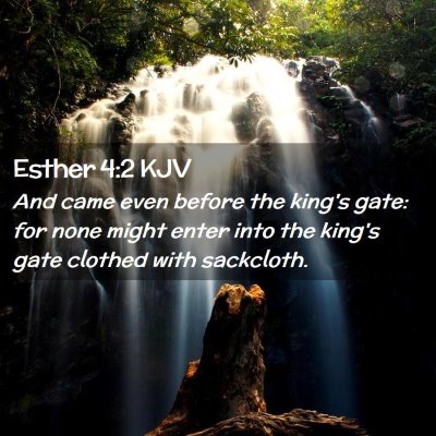 Picture 02 - Esther 4:2 KJV - And came even before the king's gate: for none - Bible Verse Picture