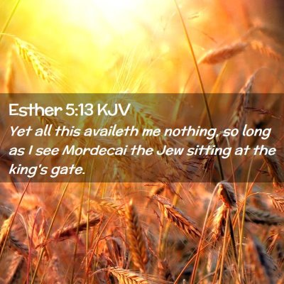 Picture 02 - Esther 5:13 KJV - Yet all this availeth me nothing, so long as I - Bible Verse Picture