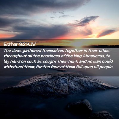 Picture 02 - Esther 9:2 KJV - The Jews gathered themselves together in their - Bible Verse Picture