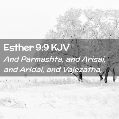 Picture 02 - Esther 9:9 KJV - And Parmashta, and Arisai, and Aridai, and - Bible Verse Picture