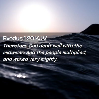 Picture 02 - Exodus 1:20 KJV - Therefore God dealt well with the midwives: and - Bible Verse Picture