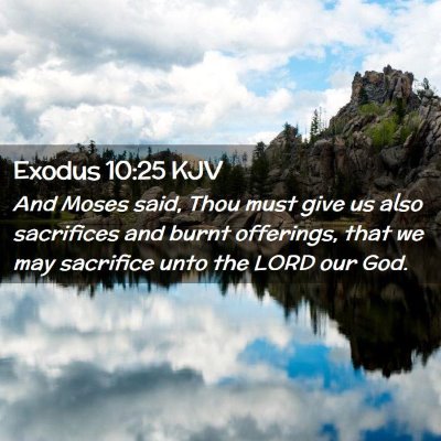 Picture 02 - Exodus 10:25 KJV - And Moses said, Thou must give us also sacrifices - Bible Verse Picture