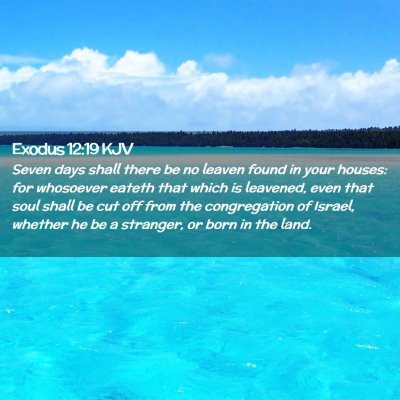 Picture 02 - Exodus 12:19 KJV - Seven days shall there be no leaven found in your - Bible Verse Picture