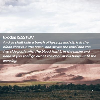 Picture 02 - Exodus 12:22 KJV - And ye shall take a bunch of hyssop, and dip it - Bible Verse Picture