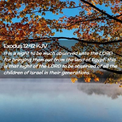 Picture 02 - Exodus 12:42 KJV - It is a night to be much observed unto the LORD - Bible Verse Picture