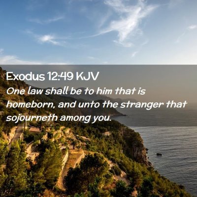 Picture 02 - Exodus 12:49 KJV - One law shall be to him that is homeborn, and - Bible Verse Picture