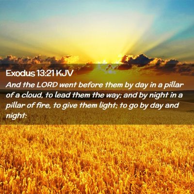 Picture 02 - Exodus 13:21 KJV - And the LORD went before them by day in a pillar - Bible Verse Picture