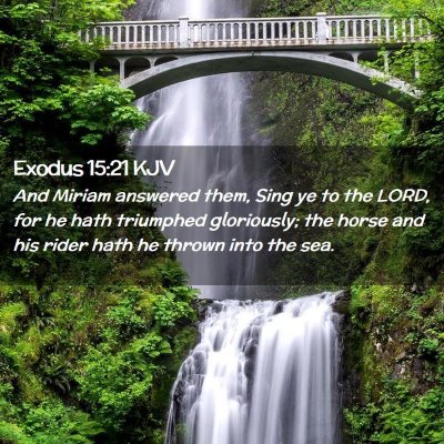 Picture 02 - Exodus 15:21 KJV - And Miriam answered them, Sing ye to the LORD, - Bible Verse Picture