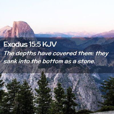 Picture 02 - Exodus 15:5 KJV - The depths have covered them: they sank into the - Bible Verse Picture