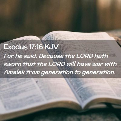 Picture 02 - Exodus 17:16 KJV - For he said, Because the LORD hath sworn that the - Bible Verse Picture