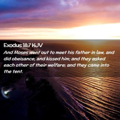 Picture 02 - Exodus 18:7 KJV - And Moses went out to meet his father in law, and - Bible Verse Picture