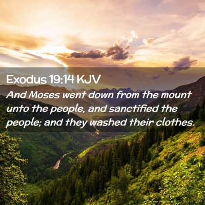 Picture 02 - Exodus 19:14 KJV - And Moses went down from the mount unto the - Bible Verse Picture