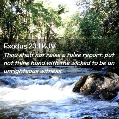 Picture 02 - Exodus 23:1 KJV - Thou shalt not raise a false report: put not - Bible Verse Picture