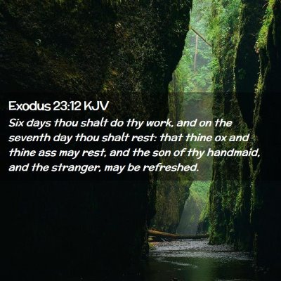Picture 02 - Exodus 23:12 KJV - Six days thou shalt do thy work, and on the - Bible Verse Picture