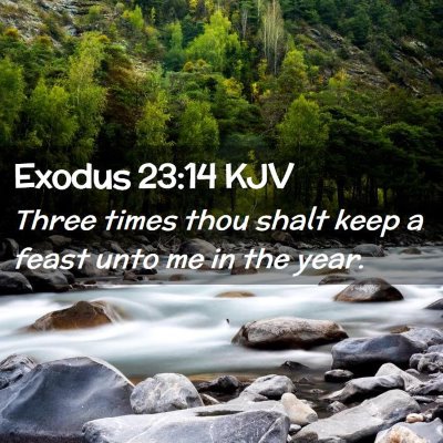 Picture 02 - Exodus 23:14 KJV - Three times thou shalt keep a feast unto me in - Bible Verse Picture