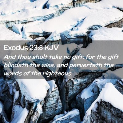 Picture 02 - Exodus 23:8 KJV - And thou shalt take no gift: for the gift - Bible Verse Picture