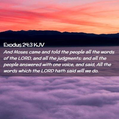 Picture 02 - Exodus 24:3 KJV - And Moses came and told the people all the words - Bible Verse Picture